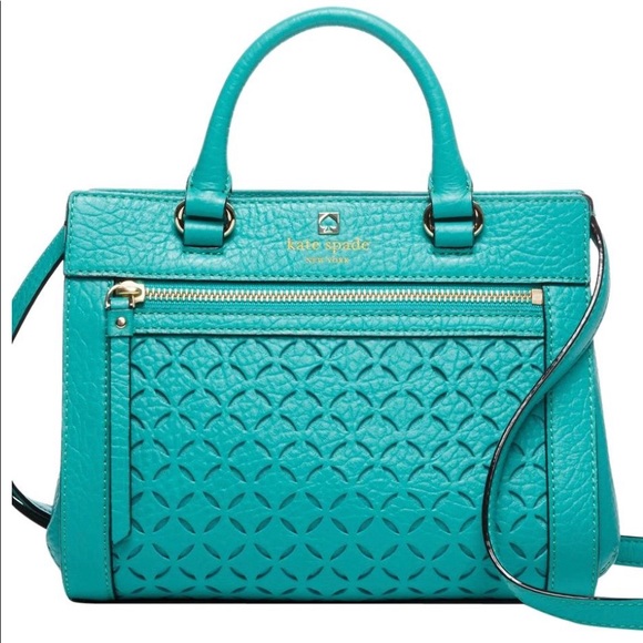❌SOLD❌ Kate Spade Perri Lane Satchel Turquoise - Picture 2 of 14